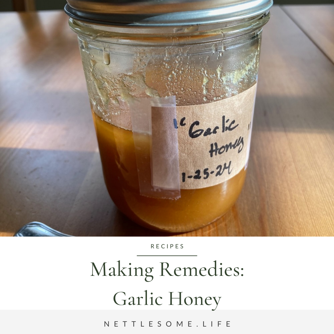 honey in a jar on a table