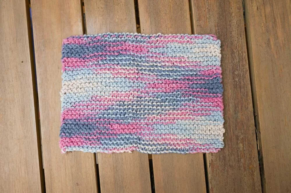 Hand Knit Wash Cloths: Bright Colors