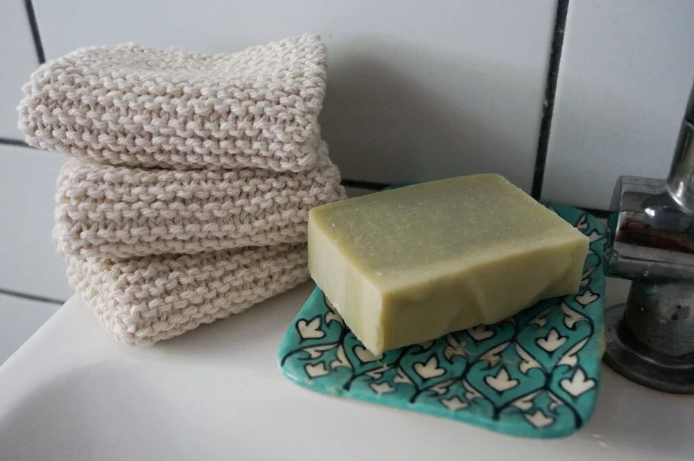 Hand Knit Wash Cloths: Bright Colors