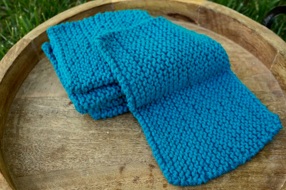 Hand Knit Wash Cloths: Earth Tones