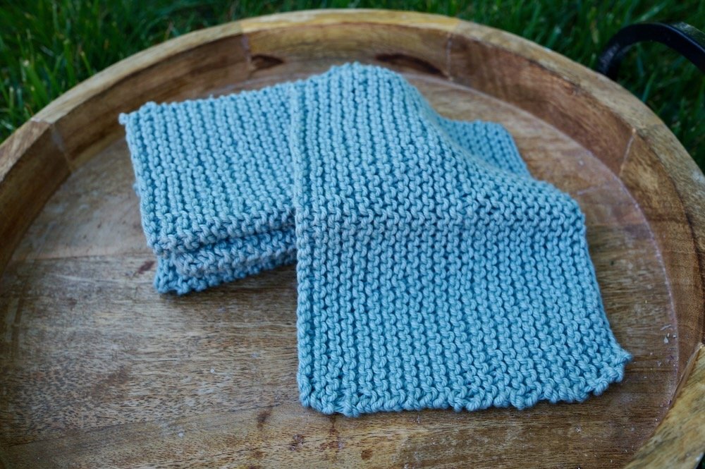 Hand Knit Wash Cloths: Earth Tones