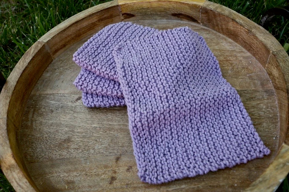 Hand Knit Wash Cloths: Earth Tones
