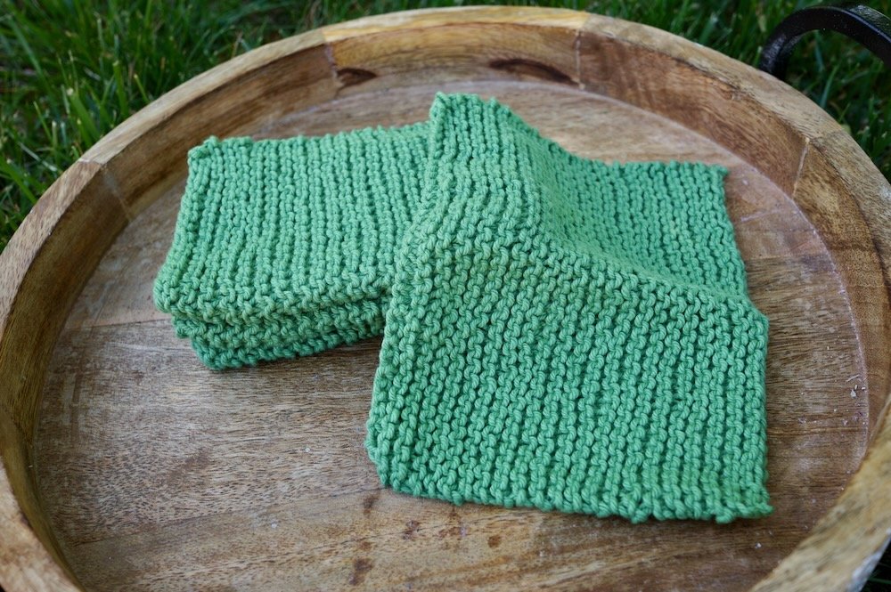 Hand Knit Wash Cloths: Earth Tones