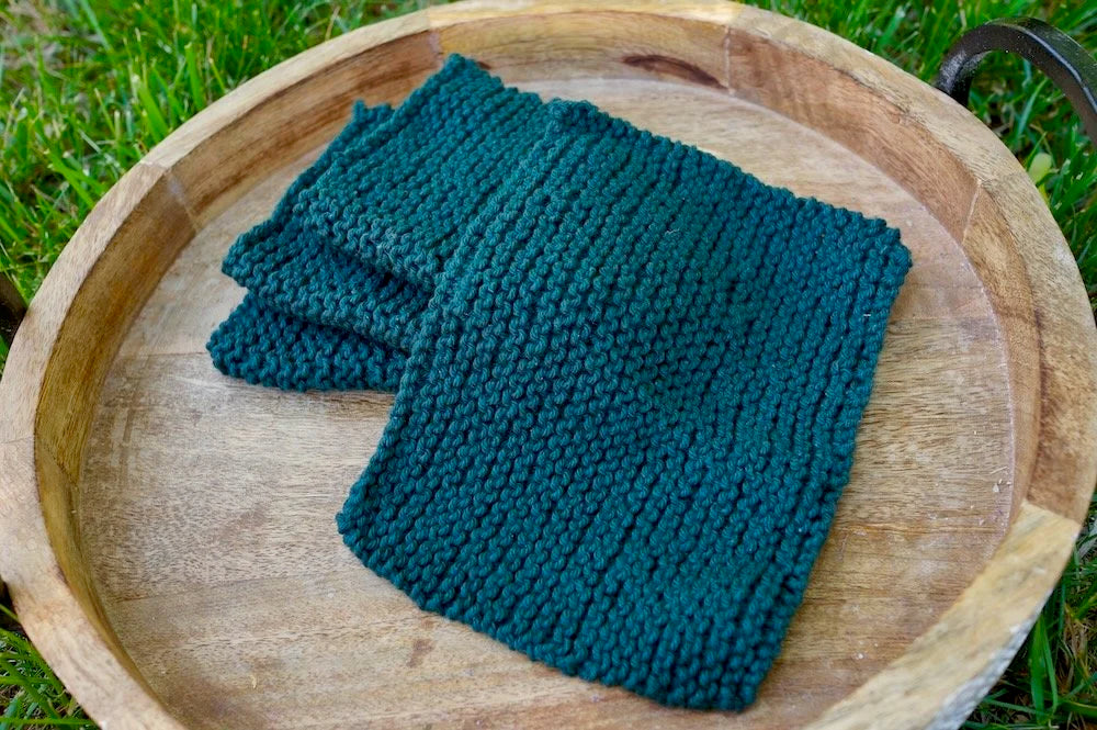 Hand Knit Wash Cloths: Earth Tones