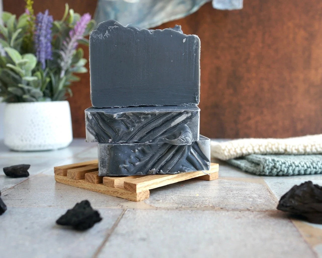 "The Char-mer" Charcoal, Tea Tree & Lavender  Handcrafted Soap
